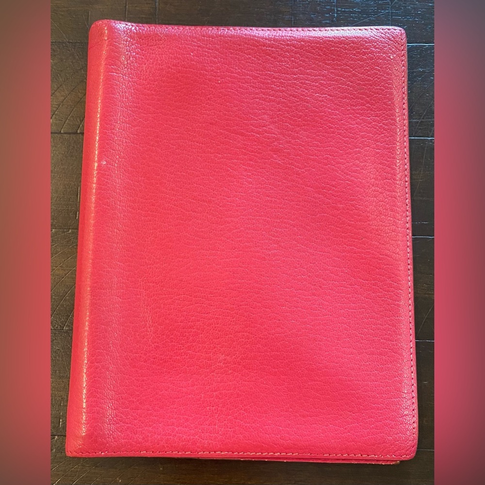 Authentic Hermes Vibrant Pink Leather Notebook Cover